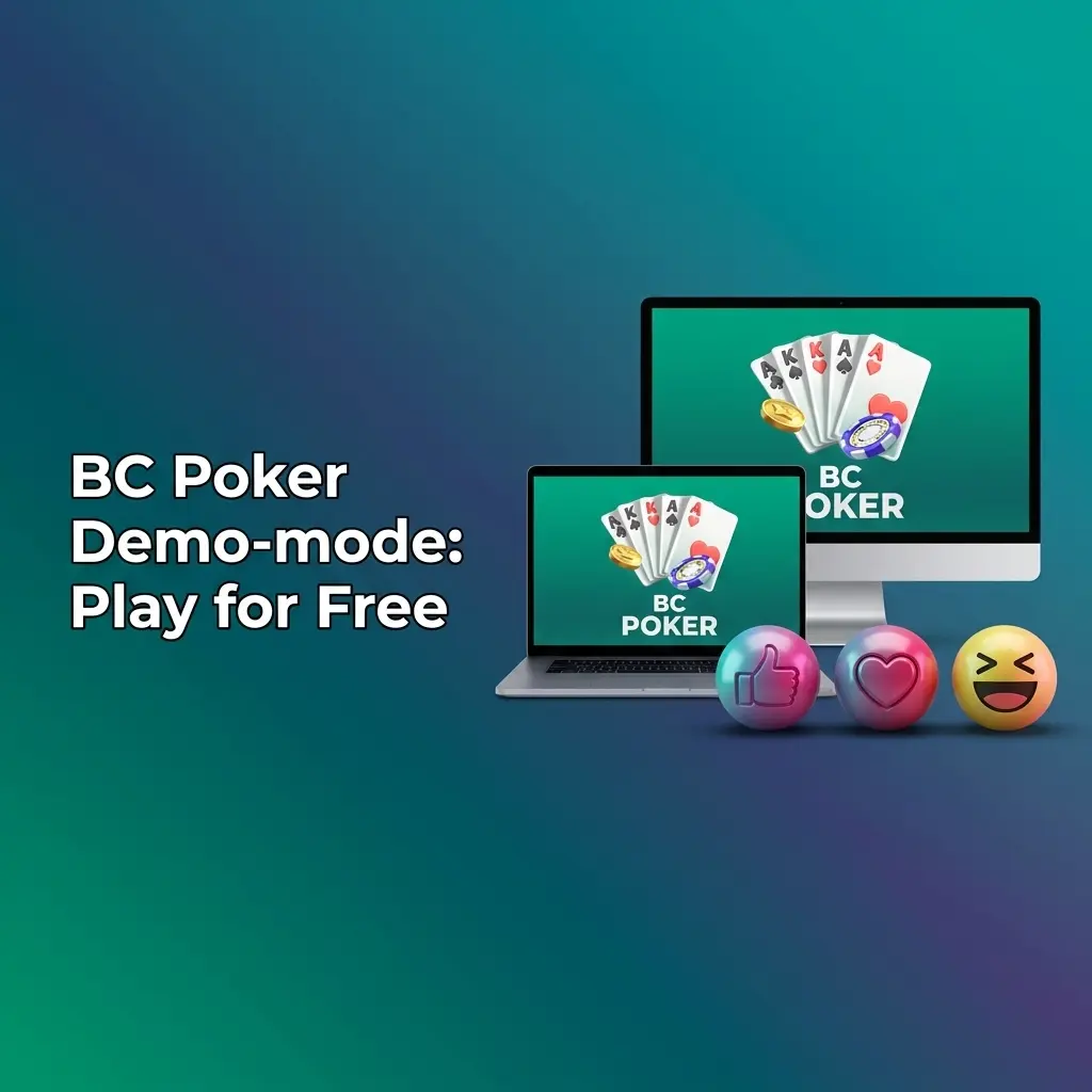 BC Poker demo mode showing free practice balance, card deals, holds, draws and paytable before deposit