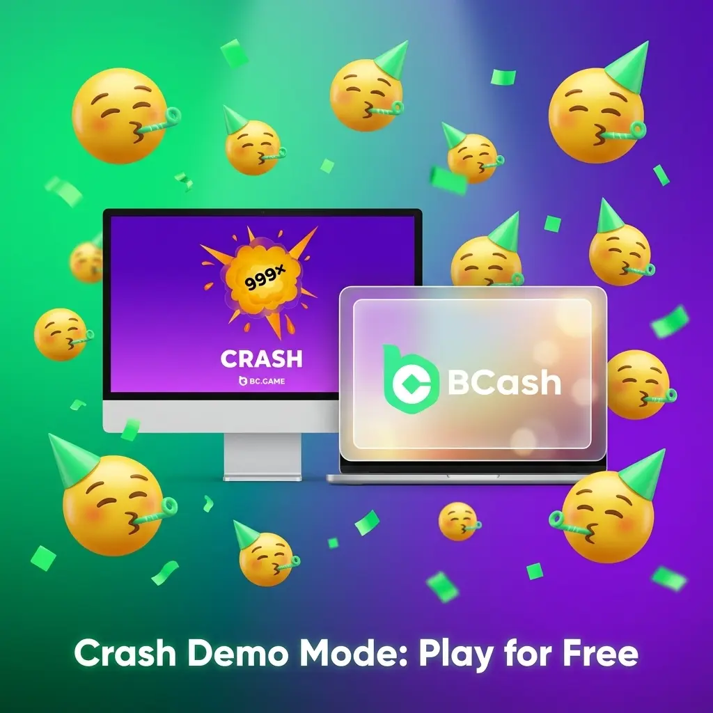 BC Game Crash demo mode with multiplier curve, Cash Out, Auto Cash Out and round history using test balance