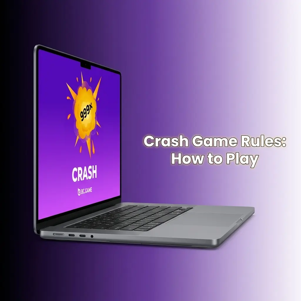 Crash game rules showing betting, rising multiplier, cash out, auto cash out, and 18+ play guidance