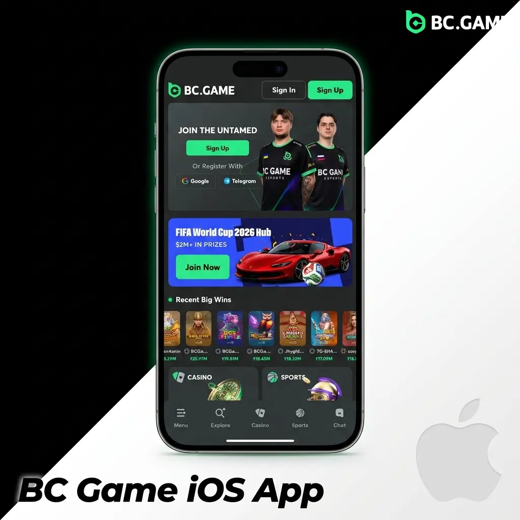 BC Game iOS app setup on iPhone with Safari, home screen shortcut, login and wallet limits