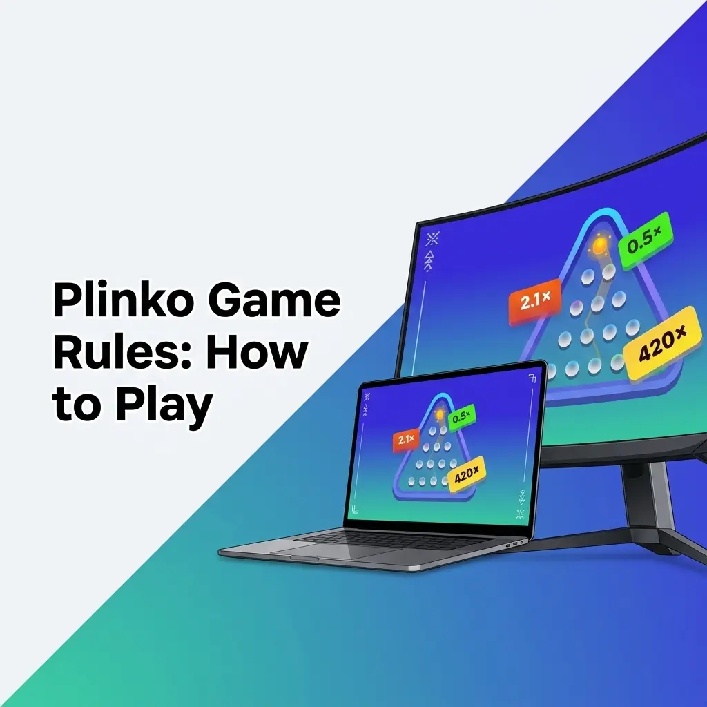 Plinko game rules showing stake, rows, risk level, ball drop, multiplier slots and payout calculation