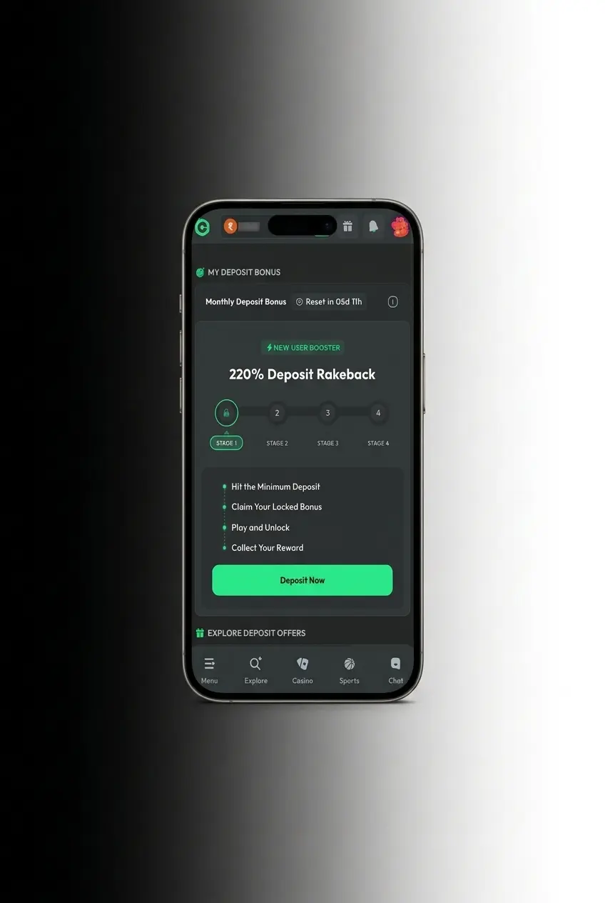 Mobile app deposit screen showing promo code field before UPI, IMPS or crypto payment confirmation